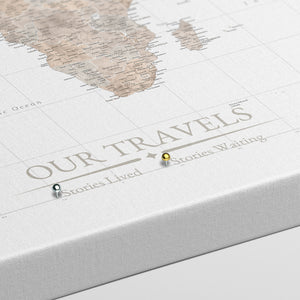 Parchment World Push Pin Map