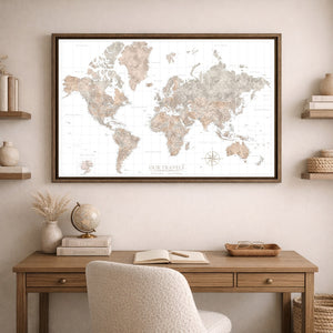 AUTO-MOCKUP ROOM | Parchment World Push Pin Map | family=Office | group=3x2