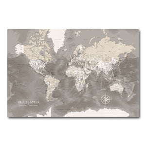 AUTO-MOCKUP WHITE | Saddlewood World Push Pin Map | No Frame | group=3x2