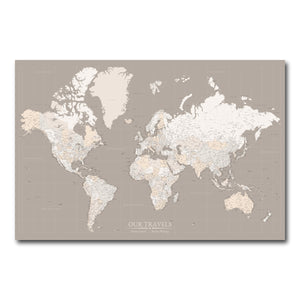 AUTO-MOCKUP WHITE | Sahara World Push Pin Map | No Frame | group=3x2