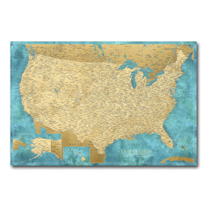 AUTO-MOCKUP WHITE | Sand & Sea US Push Pin Map | No Frame | group=3x2