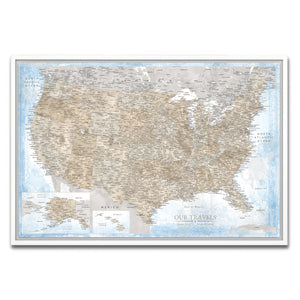 AUTO-MOCKUP WHITE | Seafarer US Push Pin Map | White Frame | group=3x2