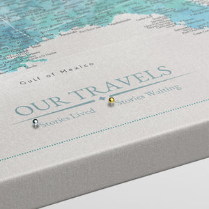 Seaglass US Push Pin Map