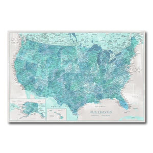 AUTO-MOCKUP WHITE | Seaglass US Push Pin Map | No Frame | group=3x2