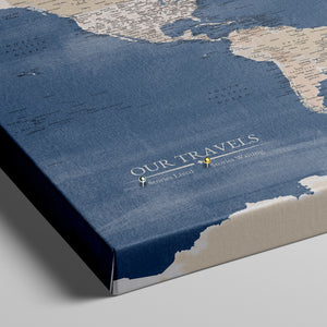 Soft Steel World Push Pin Map