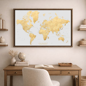 Stone & Sand World Push Pin Map