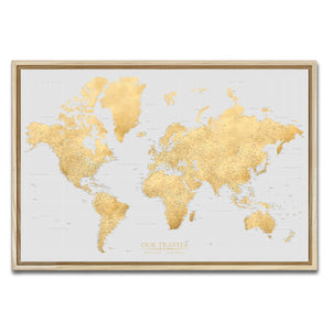 AUTO-MOCKUP WHITE | Stone & Sand World Push Pin Map | Natural Frame | group=3x2
