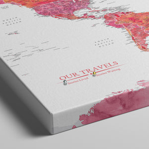 Sunset World Push Pin Map