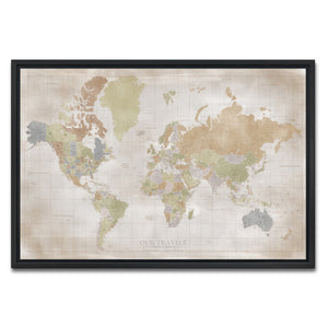 AUTO-MOCKUP WHITE | The Archivist World Push Pin Map | Black Frame | group=3x2