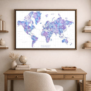 Twilight Skies World Push Pin Map