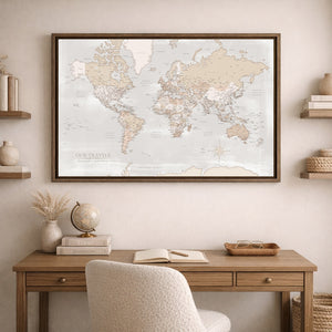 AUTO-MOCKUP ROOM | Vintage World Push Pin Map | family=Office | group=3x2