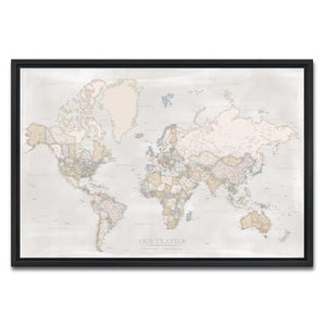 AUTO-MOCKUP WHITE | Wayfarer World Push Pin Map | Black Frame | group=3x2