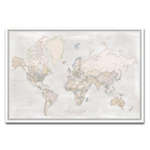 AUTO-MOCKUP WHITE | Wayfarer World Push Pin Map | White Frame | group=3x2