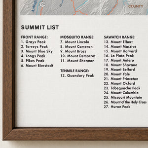 Colorado 14ers Push Pin Summit Tracker